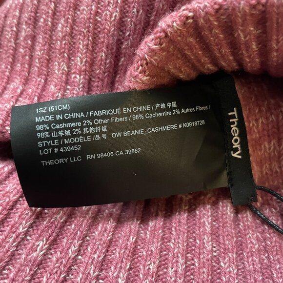 Theory Cashmere Hat and Scarf Set Mauve NEW NWT - Picture 4 of 10